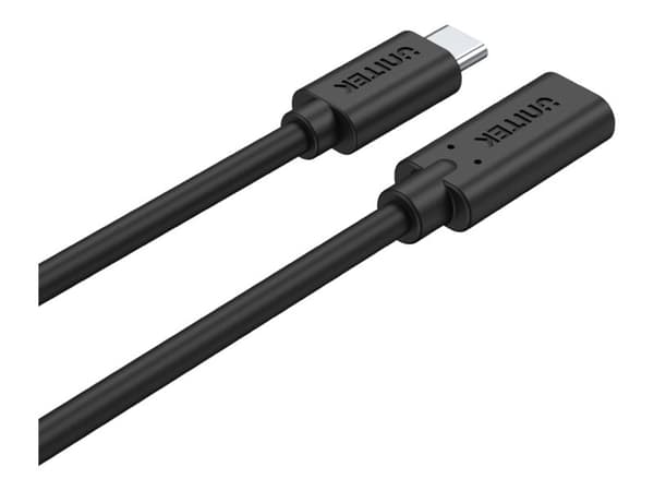 Unitek - USB-förlängningskabel - 24 pin USB-C (hane) till 24 pin USB-C (hona) - USB 3.2 Gen 2 / Thunderbolt 3 - 20 V - 5 A - 1 m - 4K60Hz stöd, USB-s