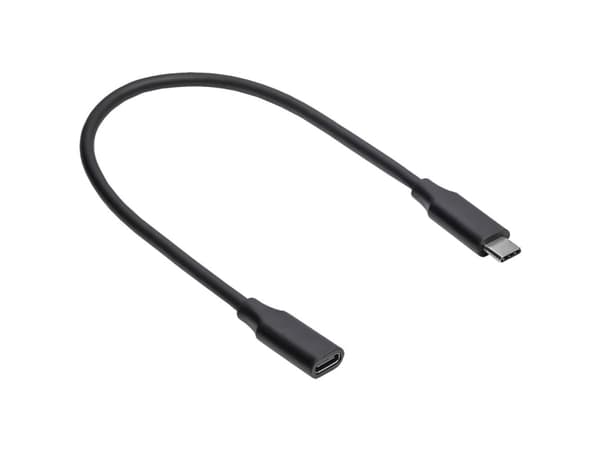Akyga AK-USB-32 - USB-förlängningskabel - 24 pin USB-C (hane) till 24 pin USB-C (hona) - USB 3.2 Gen 2 - 20 V - 5 A - 30 cm - stöd för 4K - svart