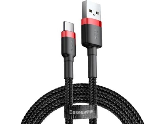 Baseus CATKLF-U91, 3 m, USB A, USB C, USB 2.0, Svart, Röd