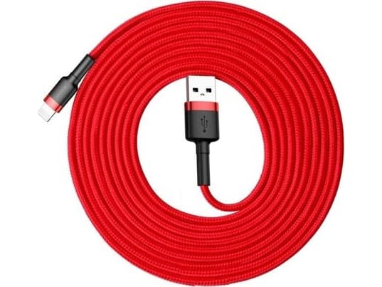 Baseus CALKLF-R09, 3 m, USB A, Lightning, Hankjønn, Hankjønn, Rød