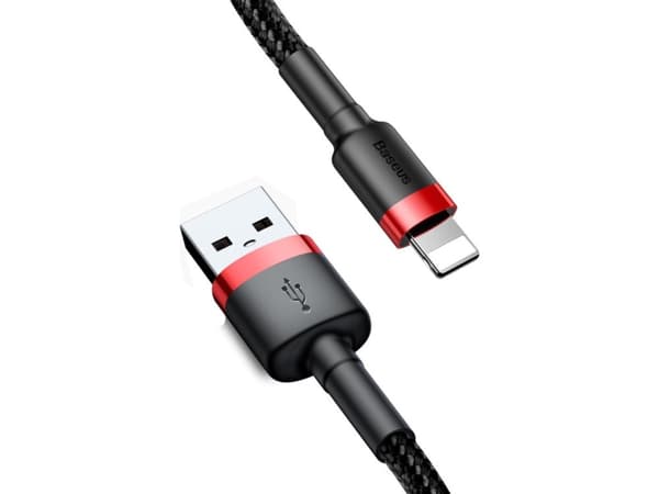 Baseus 6953156283336, 1 m, USB C, Svart, Rød