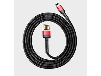 Baseus 6953156283336, 1 m, USB C, Svart, Rød