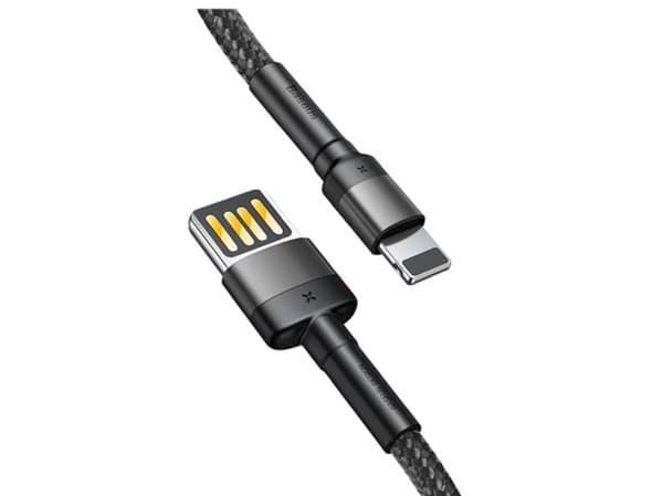 Baseus 6953156283343, 1 m, USB C, USB C/Lightning, Hankjønn, Hankjønn, Sort, Grå