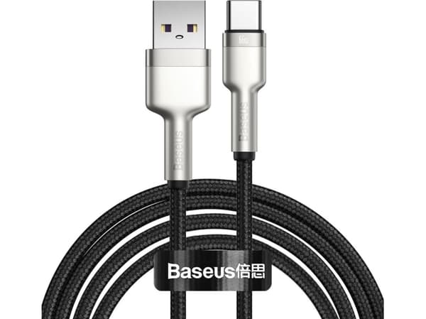 Baseus CAKF000201, 2 m, USB A, USB C, USB 2.0, 0,48 Gbit/s, Svart, Silver
