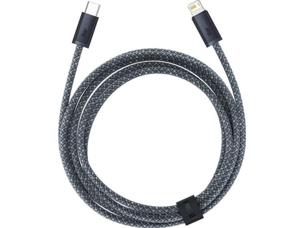 Baseus Dynamic, 2 m, Lightning, USB C, Hankjønn, Hankjønn, Grå