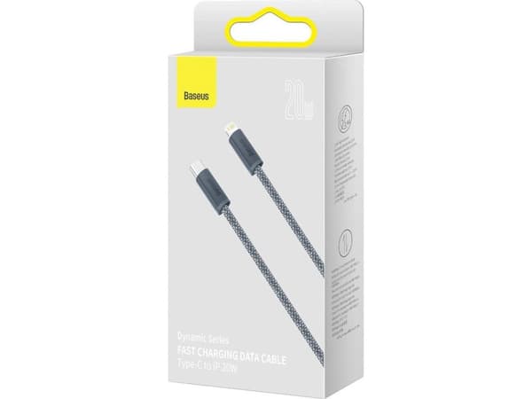 Baseus Dynamic, 2 m, Lightning, USB C, Hankjønn, Hankjønn, Grå