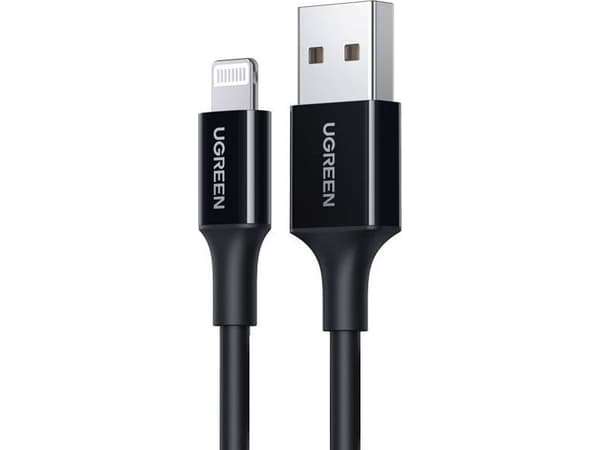 Ugreen 80823 US155, Musta, USB A, Lightning, 2 m, Uros, Uros