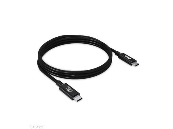 Club 3D - USB-kabel - 24 pin USB-C (hane) till 24 pin USB-C (hane) - USB4 Gen3x2 - 48 V - 5 A - 1 m - 8K60Hz stöd, dubbelriktad, stöd för strömlevera