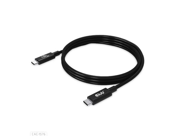 Club 3D - USB-kabel - 24 pin USB-C (hane) till 24 pin USB-C (hane) - USB4 Gen3x2 - 48 V - 5 A - 1 m - 8K60Hz stöd, dubbelriktad, stöd för strömlevera