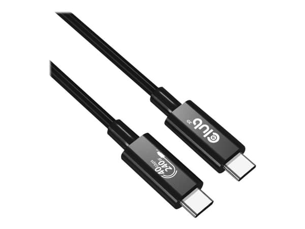 Club 3D - USB-kabel - 24 pin USB-C (hane) till 24 pin USB-C (hane) - USB4 Gen3x2 - 48 V - 5 A - 1 m - 8K60Hz stöd, dubbelriktad, stöd för strömlevera