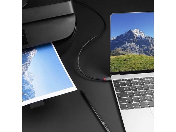 Lindy 36942, 2 m, USB C, USB B, USB 2.0, 0,48 Gbit/s, Svart