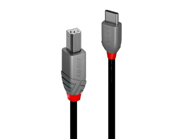 Lindy 36942, 2 m, USB C, USB B, USB 2.0, 0,48 Gbit/s, Svart