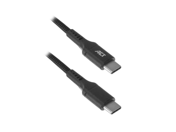 ACT 1 meter USB-C to USB-C cable: for charging your USB-C device up to 60W (max. 20V @ 3A)