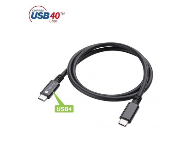 Techly ICOC MUSB40-CMCM08, 0,8 m, USB C, USB C, USB4 Gen 3x2, 40 Gbit/sek., Sort