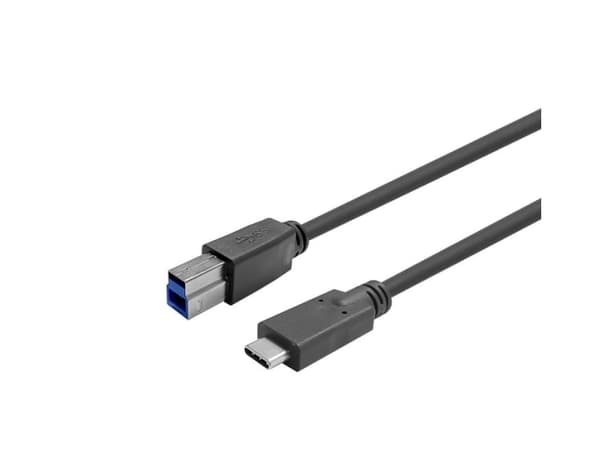 VivoLink - USB-kabel - 24 stift USB-C (han) till USB typ B (han) - USB 3.2 Gen 1 - 0,9 A - 7,5 m - sort