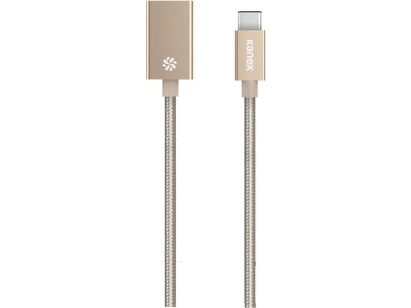 Kanex - USB-adapter - 24 pin USB-C (hane) till USB typ A (hona) - 20.3 cm - reversibel C-kontakt - guld