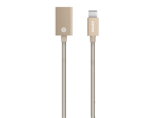 Kanex - USB-adapter - 24 pin USB-C (hane) till USB typ A (hona) - 20.3 cm - reversibel C-kontakt - guld