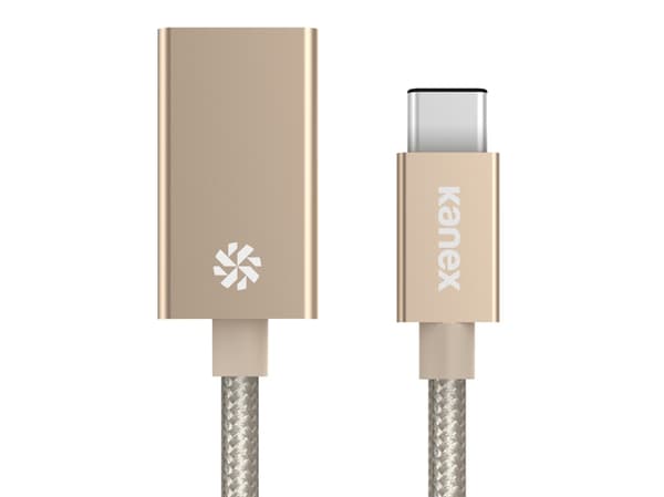 Kanex - USB-adapter - 24 pin USB-C (hane) till USB typ A (hona) - 20.3 cm - reversibel C-kontakt - guld