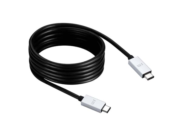 JustMobile AluCable USB-C - USB, 2 m, USB C, USB C, Svart, Vit