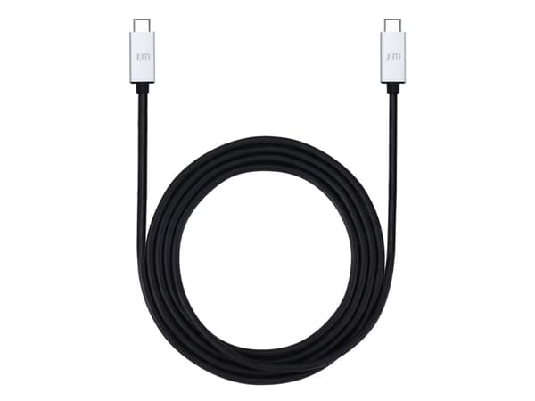 JustMobile AluCable USB-C - USB, 2 m, USB C, USB C, Svart, Vit