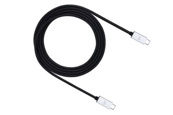 JustMobile AluCable USB-C - USB, 2 m, USB C, USB C, Svart, Vit