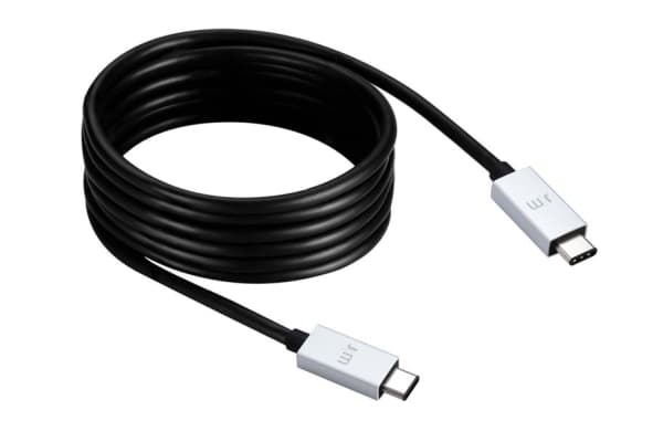 JustMobile AluCable USB-C - USB, 2 m, USB C, USB C, Svart, Vit