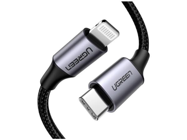 Ugreen 60759, Sort, Sølv, USB C, Lightning, 1 m, Hanstik, Hanstik