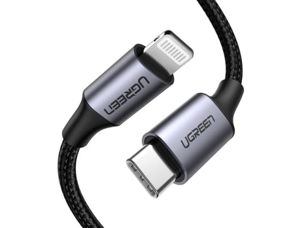 Ugreen 60759, Sort, Sølv, USB C, Lightning, 1 m, Hanstik, Hanstik