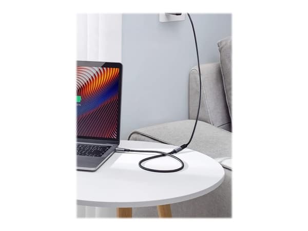 Ugreen - USB-forlengelseskabel - 24 pin USB-C (hann) til 24 pin USB-C (hunn) - USB 3.1 Gen 2 / Thunderbolt 3 - 20 V - 5 A - 1 m - 4K-støtte, USB Powe