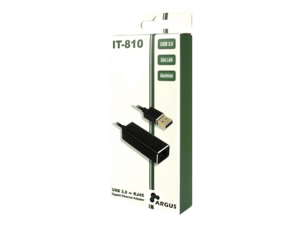 Argus IT-810 - Nettverksadapter - USB 3.0 - Gigabit Ethernet - svart Sort