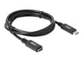 Miniatyrbilde 4 av 5: Club 3D CAC-1531 - USB-forlengelseskabel - 24 pin USB-C (hann) til 24 pin USB-C (hunn) - 20 V - 3 A - 1 m - toretnings, 4K 60Hz støtte