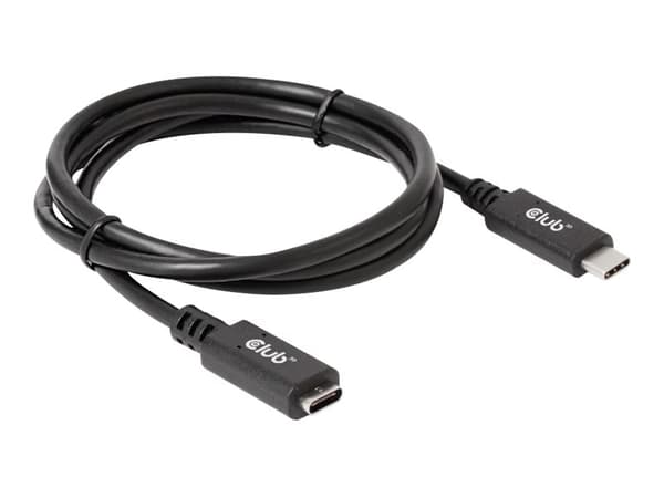 Club 3D CAC-1531 - USB-forlengelseskabel - 24 pin USB-C (hann) til 24 pin USB-C (hunn) - 20 V - 3 A - 1 m - toretnings, 4K 60Hz støtte