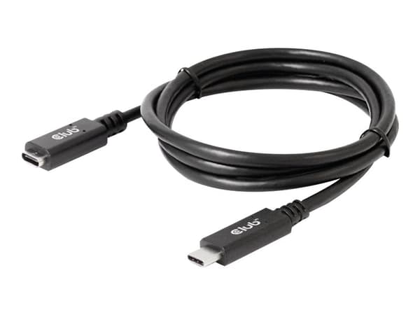 Club 3D CAC-1531 - USB-forlengelseskabel - 24 pin USB-C (hann) til 24 pin USB-C (hunn) - 20 V - 3 A - 1 m - toretnings, 4K 60Hz støtte