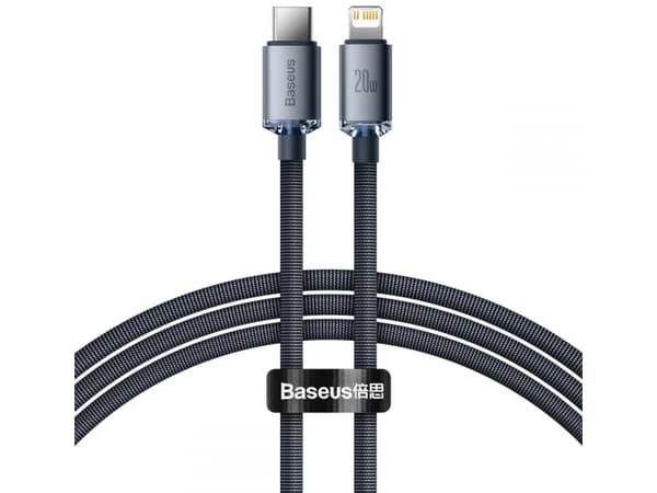 Baseus CAJY000201, Grå, USB C, Lightning, 1,2 m, Hankjønn, Hankjønn