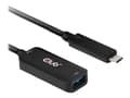Pikkukuva 2 / 5: Club 3D - USB-jatkojohto - USB-C (uros) - USB Type A (naaras) - USB 3.1 Gen 2 - 900 mA - 5 m - USB-virta, kaksisuuntainen