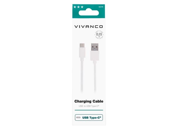 Vivanco DCVVUSBC20A015W, 0,15 m, USB C, USB A, USB 2.0, Vit