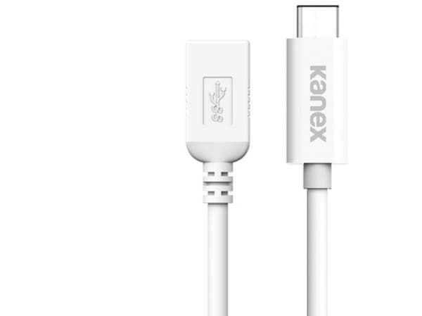Kanex - USB-adapter - 24 pin USB-C (hane) till USB typ A (hona) - USB 3.0 - 21 cm - vit