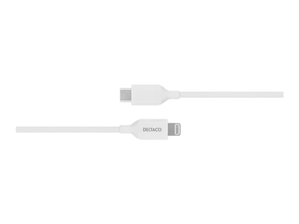 DELTACO - Lightning-kabel - 24 pin USB-C hann til Lightning hann - 1 m - hvit