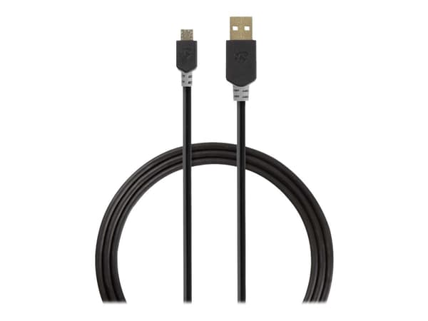 Nedis - USB-kabel - USB (hane) till mikro-USB typ B (hane) - USB 2.0 - 1 m - formpressad, rund - antracit