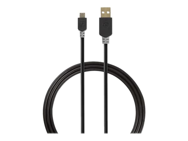 Nedis - USB-kabel - USB (hane) till mikro-USB typ B (hane) - USB 2.0 - 2 m - formpressad, rund - antracit