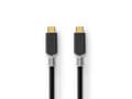 Miniatyrbild 3 av 4: Nedis - USB-kabel - USB-C (hane) till USB-C (hane) - USB 3.2 Gen 2 - 5 A - 1 m - antracit (svart)