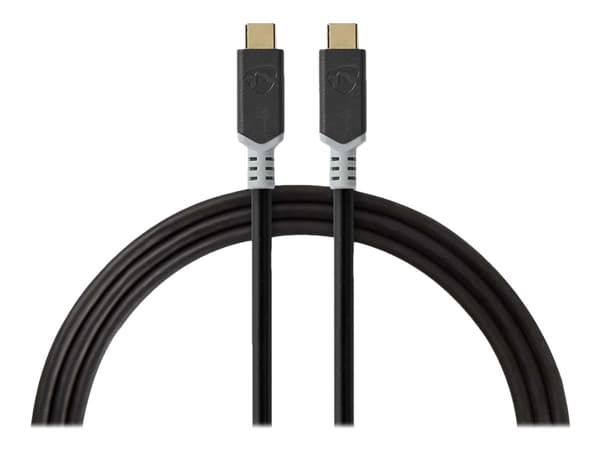 Nedis - USB-kabel - USB-C (hane) till USB-C (hane) - USB 3.2 Gen 2 - 5 A - 1 m - antracit (svart)