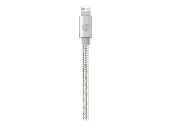 Nedis USB-kabel | USB 2.0 | Apple Lightning 8-stift | USB-C™-kontakt | 480 Mbps | Guldpläterad | 1,00 m | Rund | Flätat / Nylon | Aluminium / Silver