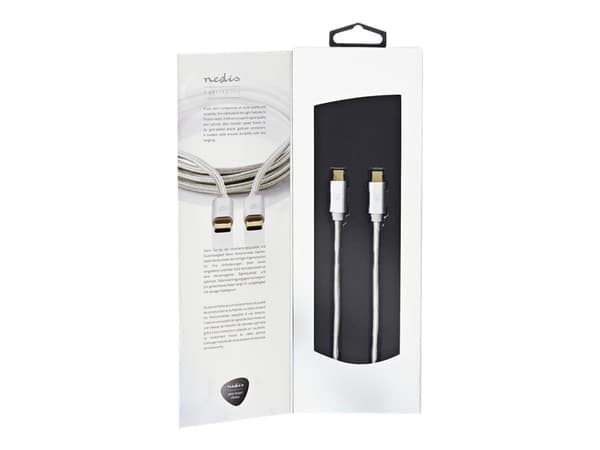Nedis - USB-kabel - USB-C (hann) til USB-C (hann) - USB 2.0 - 3 m - rund - aluminium