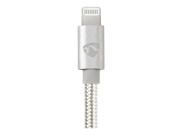 Nedis USB-kabel | USB 2.0 | Apple Lightning 8 pins | USB-C™-kontakt | 480 Mbps | Forgylt | 2,00m | runde | Flettet / Nylon | Aluminium | emballasje