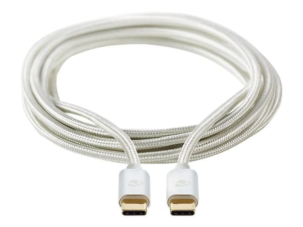 Nedis Charge & AV Support Cable - USB-kabel - 24 pin USB-C (hane) till 24 pin USB-C (hane) - USB 2.0 - 5 A - 1 m - rund - silver