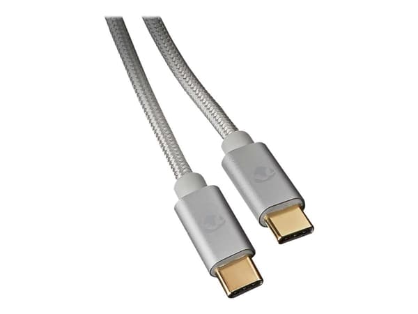 Nedis Charge & AV Support Cable - USB-kabel - 24 pin USB-C (hane) till 24 pin USB-C (hane) - USB 2.0 - 5 A - 1 m - rund - silver