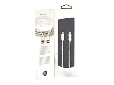 Nedis - USB-kabel - 24 pin USB-C (hane) till 24 pin USB-C (hane) - USB 3.1 Gen 1 - 1 m - rund - aluminium