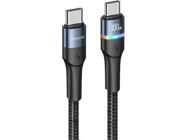 Usams USB cable USAMS U76 USB-C to USB-C cable 100W PD Fast Charging 1.2m black/black SJ537USB01 (US-SJ537)