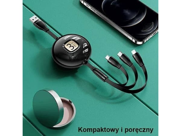 USAMS kaapeli U69 3in1 1m musta (salama/microUSB/USB-C) SJ508USB01 (US-SJ508)